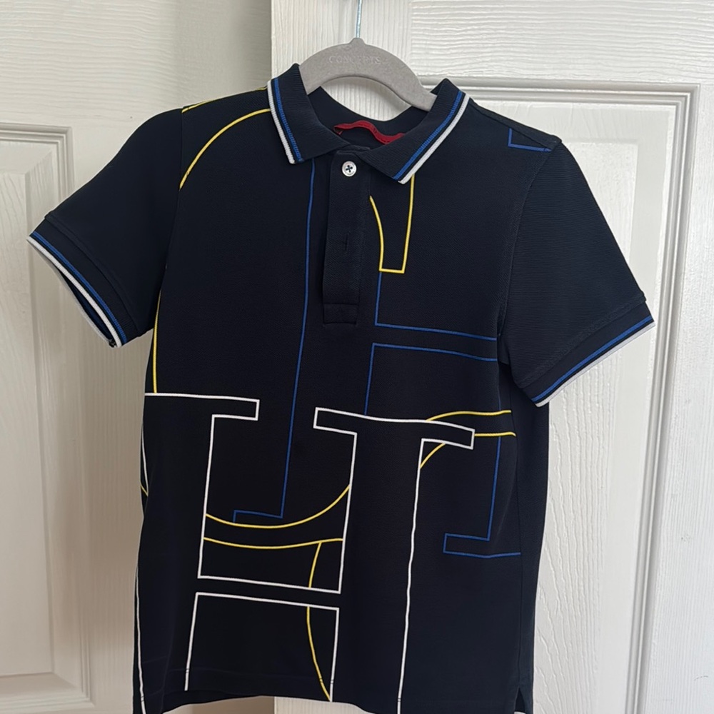 Carolina Herrera Black and Yellow Polo Shirt Modern Sporty Design
